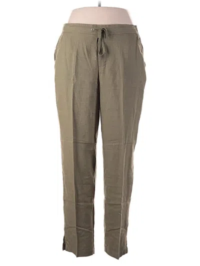 Pre-owned Emily Daniels Linen Pants In Green