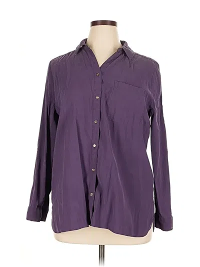 Pre-owned Chico's Long Sleeve Button Down Shirt In Purple