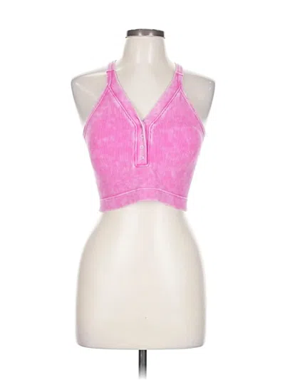 Pre-owned Zenana Outfitters Tank Top Pink Halter Neckline Tops