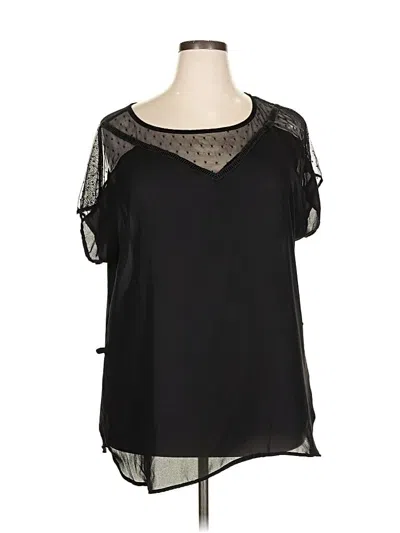 Pre-owned Fashion To Figure Short Sleeve Blouse In Black