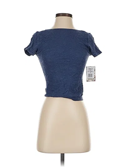 Pink Republic Short Sleeve Top Blue Sweetheart Neckline Tops In Blue