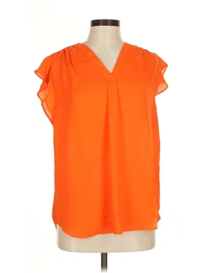 Pre-owned Cynthia Steffe Short Sleeve Blouse In Orange