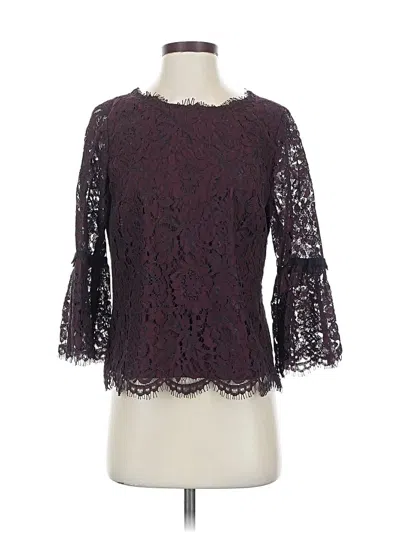 Pre-owned Rsvp By Talbots 3/4 Sleeve Top Burgundy Sweetheart Neckline Tops