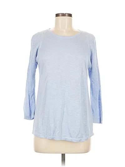 Pre-owned Jjill 3/4 Sleeve T-shirt In Blue