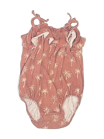 Pre-owned Little Co. By Lauren Conrad Babies' Short Sleeve Onesie In Brown