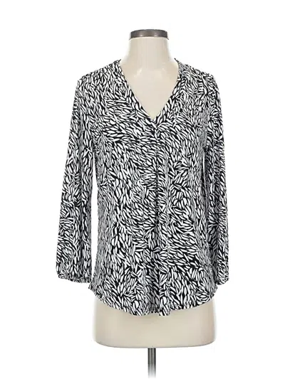 Pre-owned Vince Camuto 3/4 Sleeve Blouse In Silver