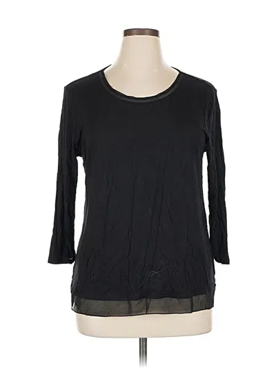 Pre-owned Marled By Reunited 3/4 Sleeve Top Black Boatneck Tops