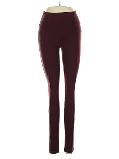 Pre-owned Athleta Active Pants In Burgundy