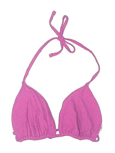 Pre-owned Abercrombie & Fitch Swimsuit Top Pink Solid Pattern Swimwear