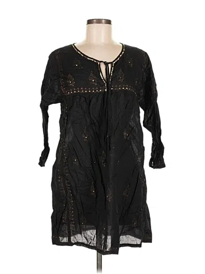 Pre-owned Peppermint Bay 3/4 Sleeve Blouse In Black