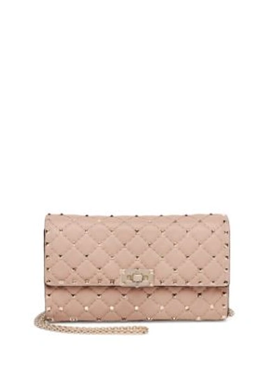 Valentino Garavani Rockstud Spike Leather Shoulder Bag In Poudre