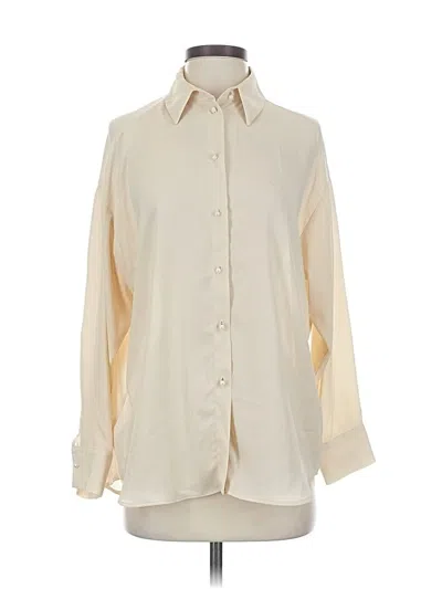 Pre-owned Zara Long Sleeve Blouse In White