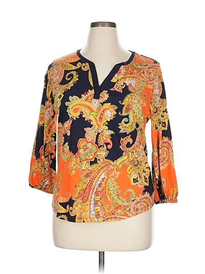 Pre-owned Polo Ralph Lauren 3/4 Sleeve Blouse In Orange