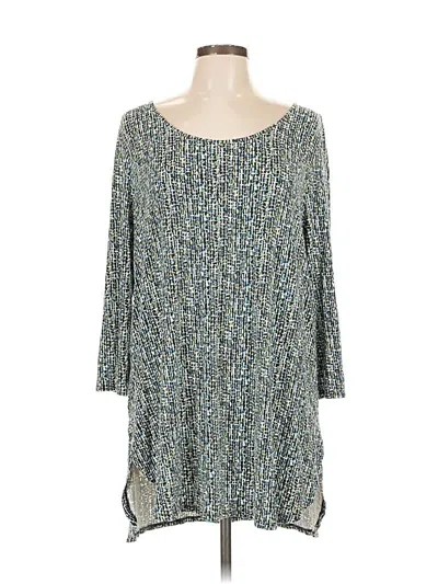 Pre-owned Jjill 3/4 Sleeve T-shirt In Blue