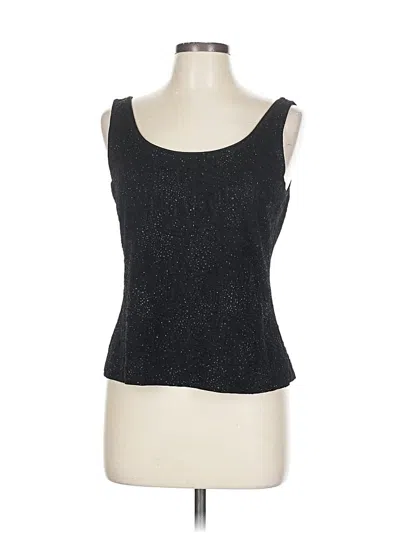 Pre-owned Alex Evenings Sleeveless Top Black Scoop Neck Tops