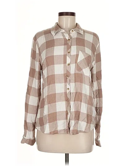 Pre-owned Maurices Long Sleeve Button Down Shirt In Brown