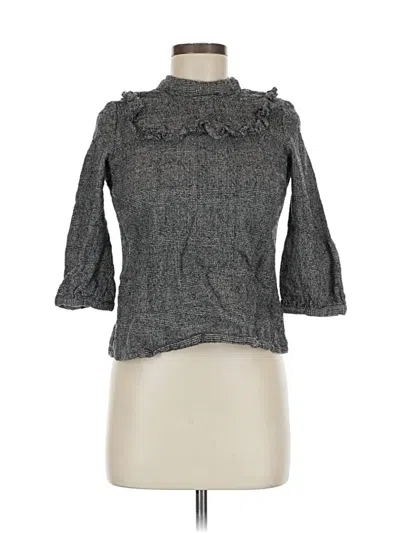 Pre-owned Amour Vert 3/4 Sleeve Blouse In Gray
