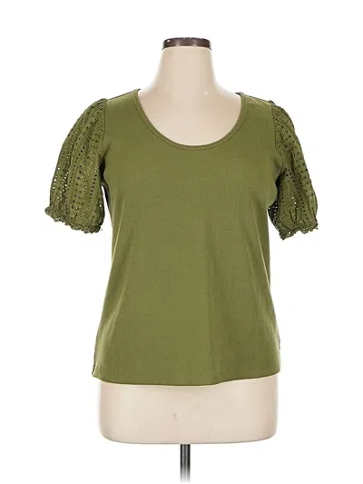 Pre-owned Maurices Short Sleeve Top Green Sweetheart Neckline Tops