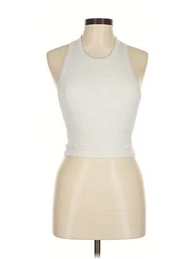 Pre-owned Cream Yoga Tank Top Ivory Halter Neckline Tops In White