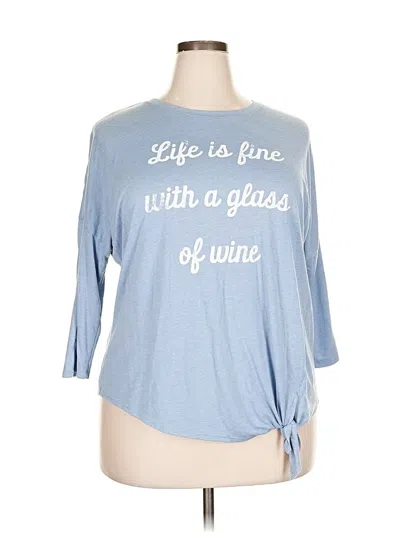 Pre-owned Modern Lux 3/4 Sleeve T-shirt In Blue