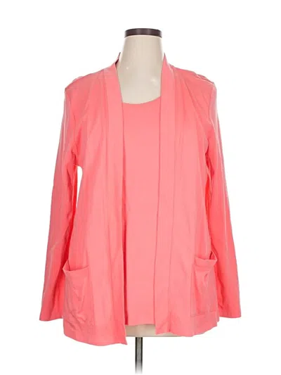 Pre-owned Isaac Mizrahi Live Cardigan Sweater In Pink