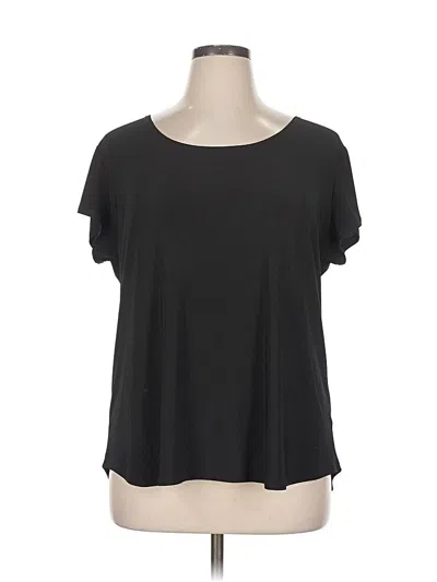 Pre-owned Attitudes By Renee Short Sleeve Top Black Scoop Neck Tops