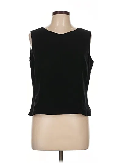 Pre-owned Kasper Sleeveless Top Black One Shoulder Neckline Tops