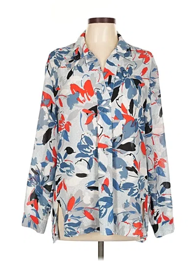 Pre-owned Jones New York Long Sleeve Blouse In Blue