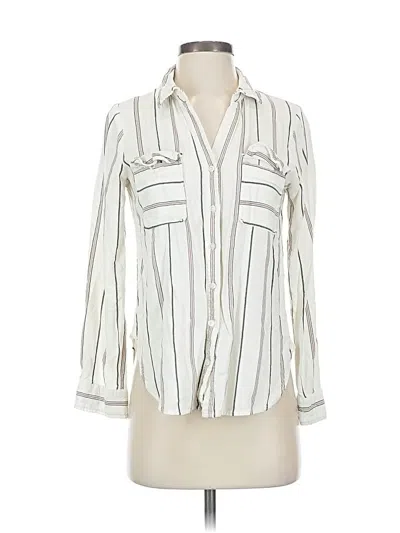 Pre-owned E&m Collection Long Sleeve Blouse In White