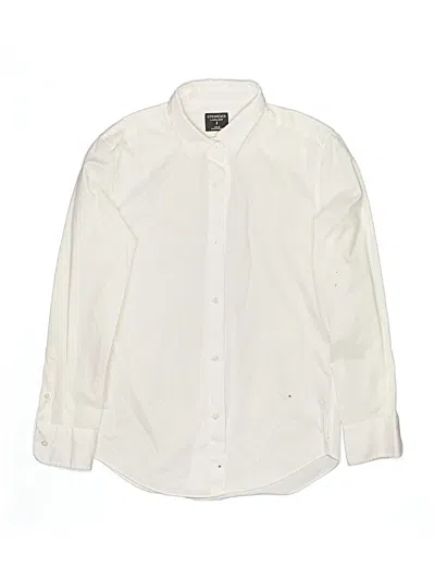 Pre-owned Crewcuts Kids' Long Sleeve Button Down Shirt In White