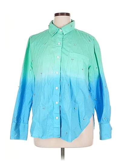 Pre-owned On 34th Long Sleeve Button Down Shirt In Blue