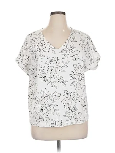 Pre-owned Jjill Short Sleeve T-shirt In Silver