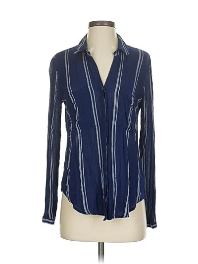 Pre-owned Cloth & Stone Long Sleeve Blouse In Blue