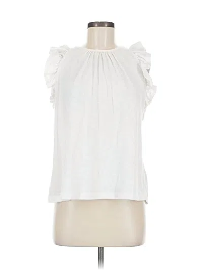 Pre-owned Ann Taylor Loft Sleeveless Blouse In White