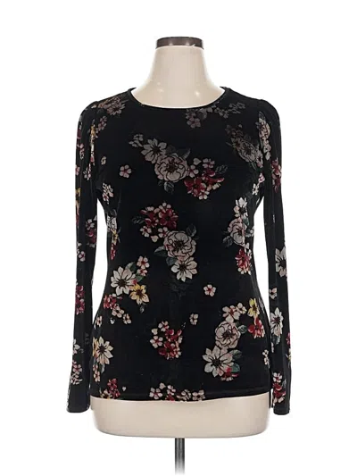 Pre-owned Vince Camuto Long Sleeve Top Black Boatneck Tops