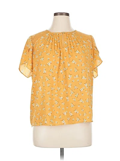 Pre-owned Daniel Rainn Short Sleeve Blouse In Yellow