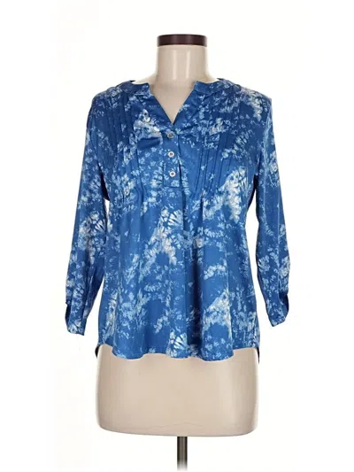 Pre-owned Ny Collection 3/4 Sleeve Blouse In Blue