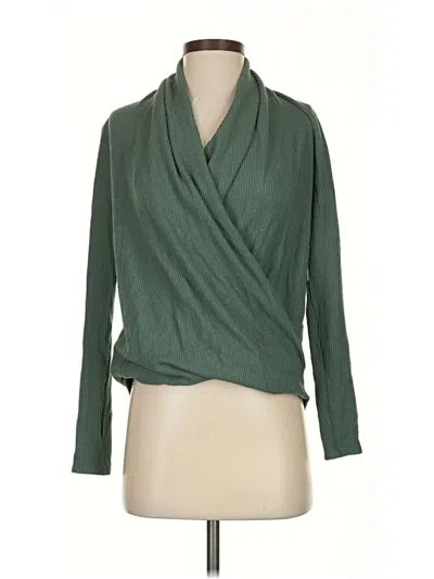 Pre-owned Daily Practice By Anthropologie Long Sleeve Blouse In Green