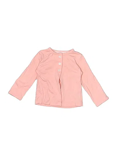 Pre-owned Carter's Babies' Long Sleeve Henley Shirt In Pink