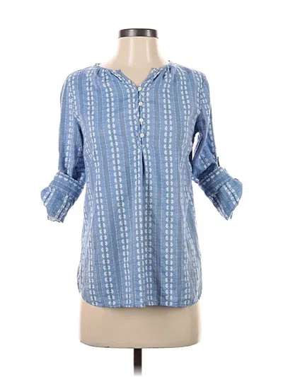 Pre-owned Talbots 3/4 Sleeve Blouse In Blue