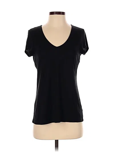 Pre-owned Tahari Short Sleeve Top Black V Neck Tops