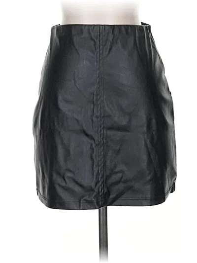 Pre-owned Windsor Faux Leather Skirt In Black
