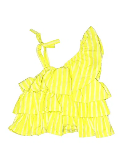 Pre-owned Habitual Kids' Sleeveless Top Yellow One Shoulder Neckline Tops