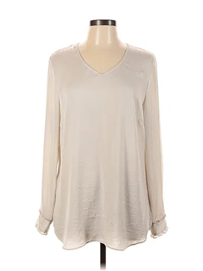 Pre-owned Cabi Long Sleeve Blouse In White
