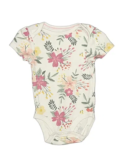 Pre-owned Cloud Island Babies' Short Sleeve Onesie In White