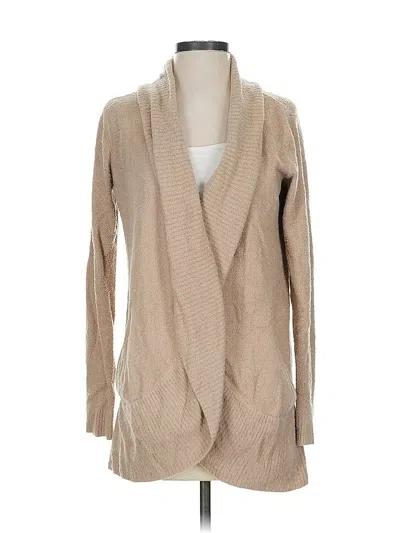 Pre-owned Barefoot Dreams Cozychic Lite Cardigan Sweater In Brown