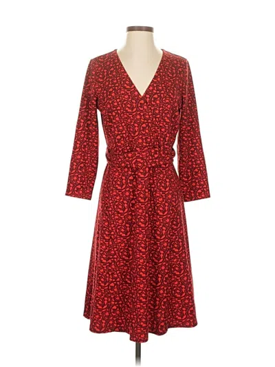 Pre-owned Lands' End Casual Dress In Red