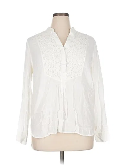 Pre-owned Cato Long Sleeve Blouse In White