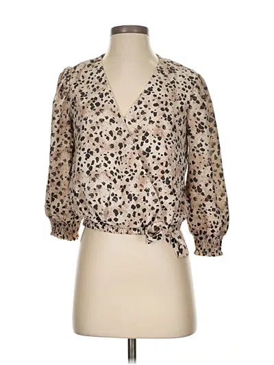 Pre-owned By Design 3/4 Sleeve Blouse In Brown