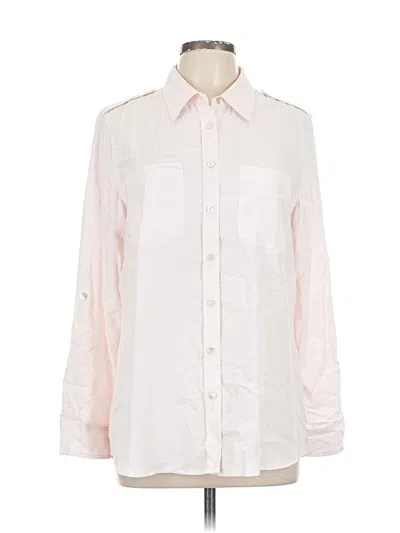 Pre-owned Chico's Long Sleeve Button Down Shirt In Pink